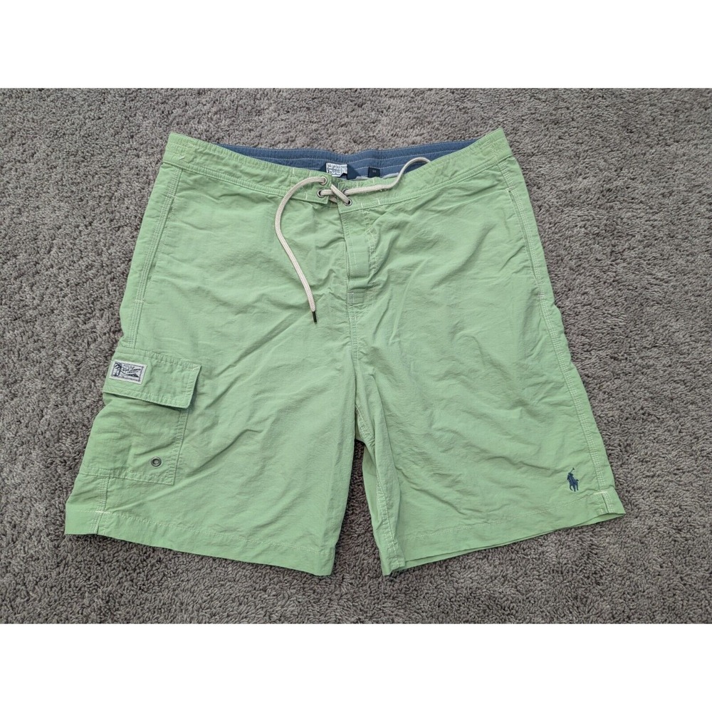 Vintage Polo by Ralph Lauren Board Shorts Trunks Men's‎ Large Drawstring Green